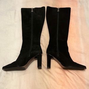 Anne Klein black suede boots